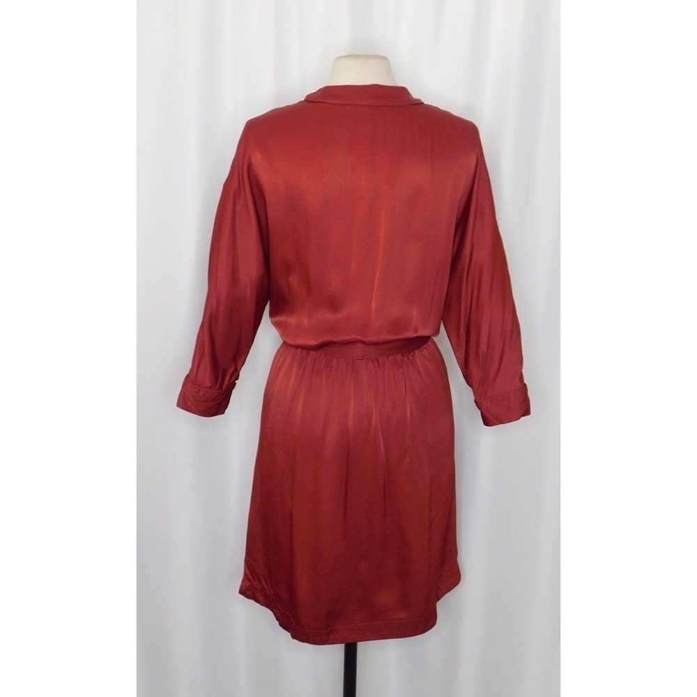 SCOTCH & SODA Maison Scotch Red Satin Wrap Dress Solid Party Cocktails Medium - Picture 9 of 14